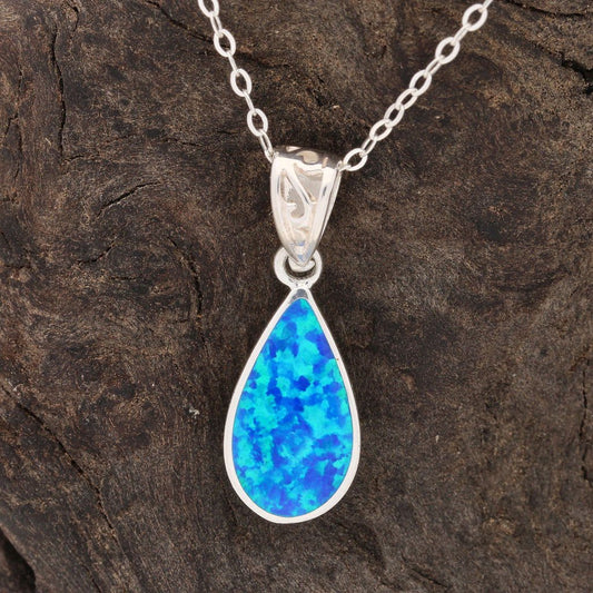 Get your Secret Garden: Teardrop Synthetic Opal Necklace online now or in store at Forever Gems in Franschhoek, South Africa