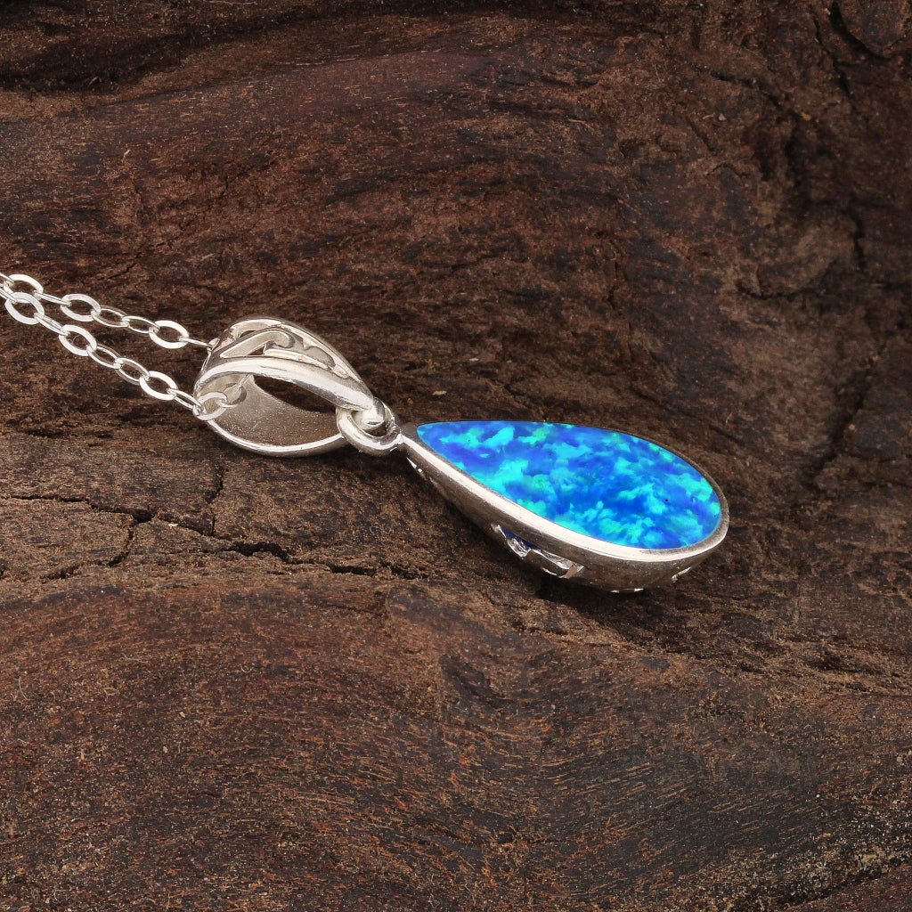Get your Secret Garden: Teardrop Synthetic Opal Necklace online now or in store at Forever Gems in Franschhoek, South Africa