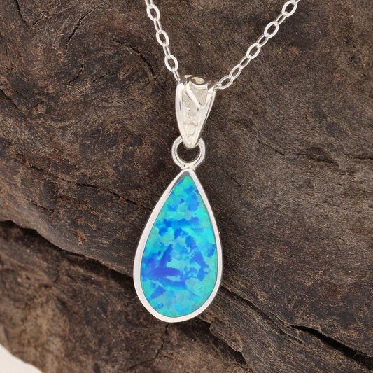 Get your Secret Garden: Teardrop Synthetic Opal Necklace online now or in store at Forever Gems in Franschhoek, South Africa