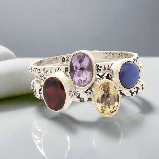 Get your Stacks of Style: Purple Amethyst Oval Sterling Silver Stackable Ring online now or in store at Forever Gems in Franschhoek, South Africa