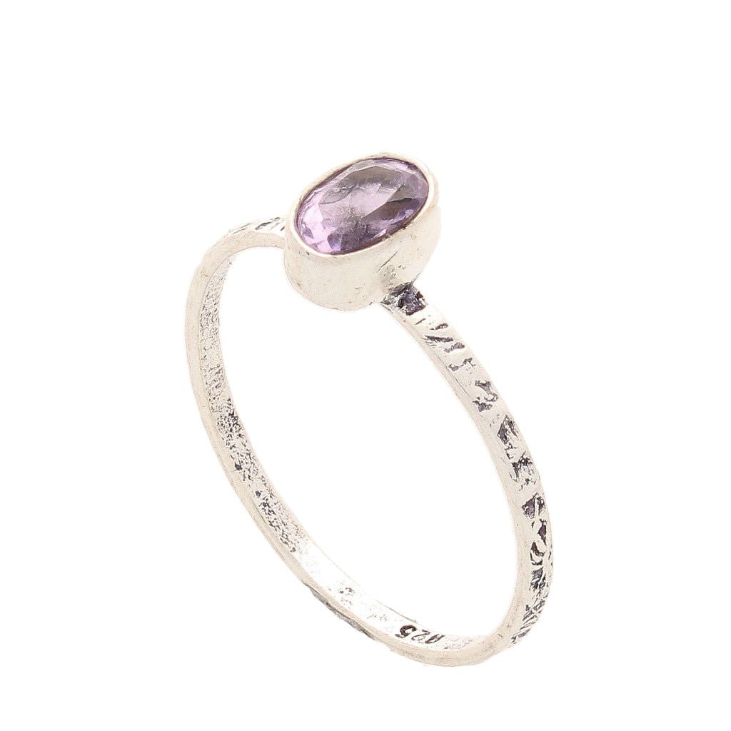 Get your Stacks of Style: Purple Amethyst Oval Sterling Silver Stackable Ring online now or in store at Forever Gems in Franschhoek, South Africa