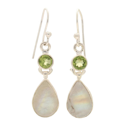 Get your Twinkle and Shine: Rainbow Moonstone & Peridot Earrings online now or in store at Forever Gems in Franschhoek, South Africa