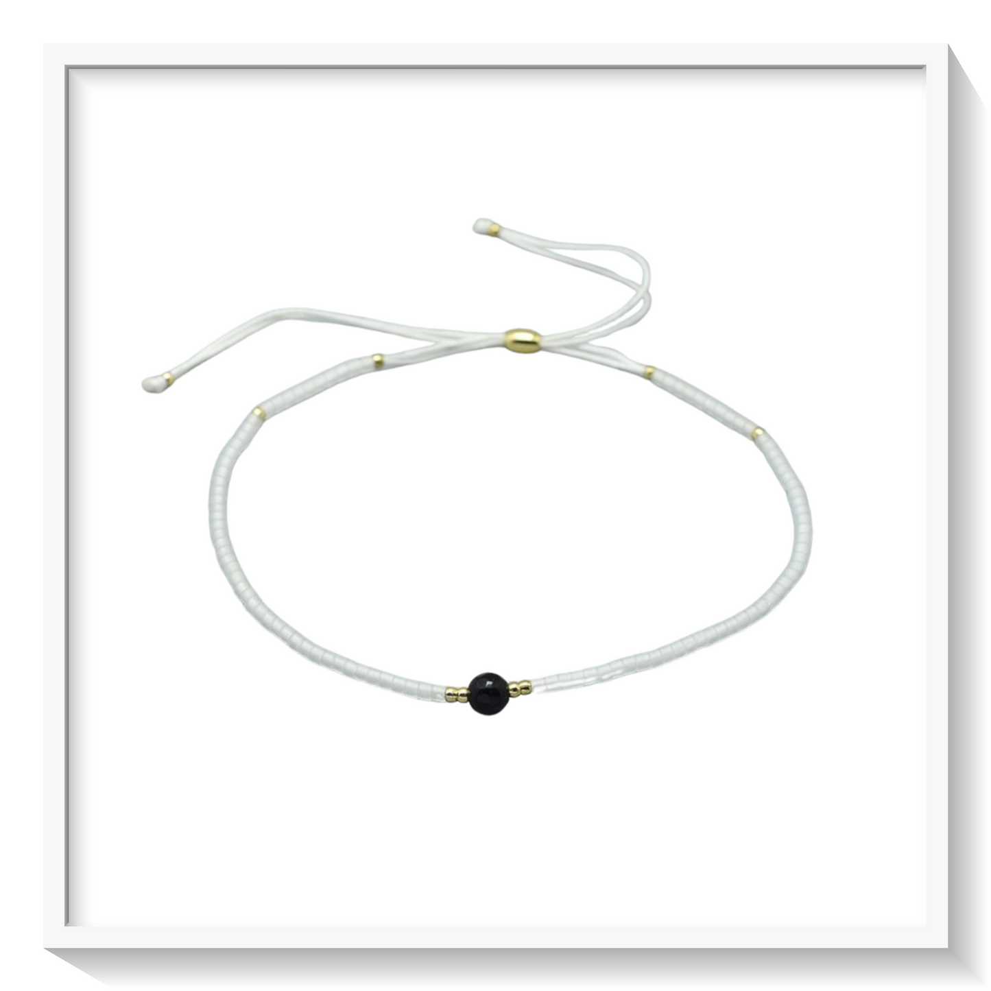 Buy your Black Agate & Seed Bead Adjustable Bracelet online now or in store at Forever Gems in Franschhoek, South Africa