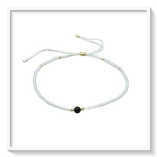 Buy your Black Agate & Seed Bead Adjustable Bracelet online now or in store at Forever Gems in Franschhoek, South Africa