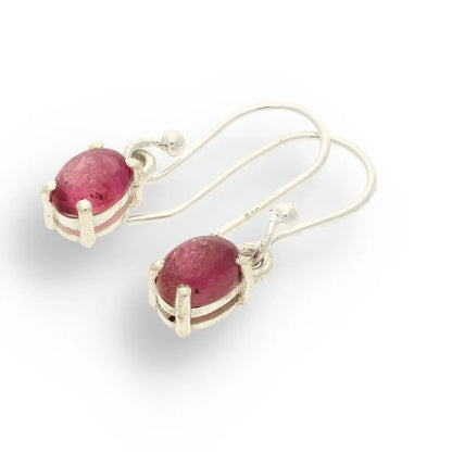 Get your "Love's Whisper" Sterling Silver Pink Tourmaline Drop Earrings - October Birthstone online now or in store at Forever Gems in Franschhoek, South Africa