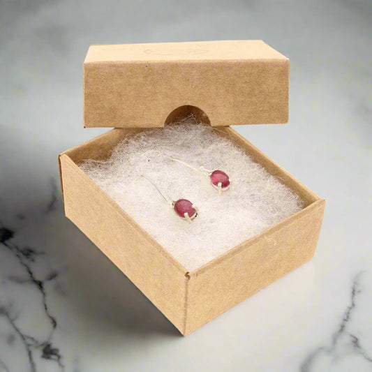 Get your "Love's Whisper" Sterling Silver Pink Tourmaline Drop Earrings - October Birthstone online now or in store at Forever Gems in Franschhoek, South Africa