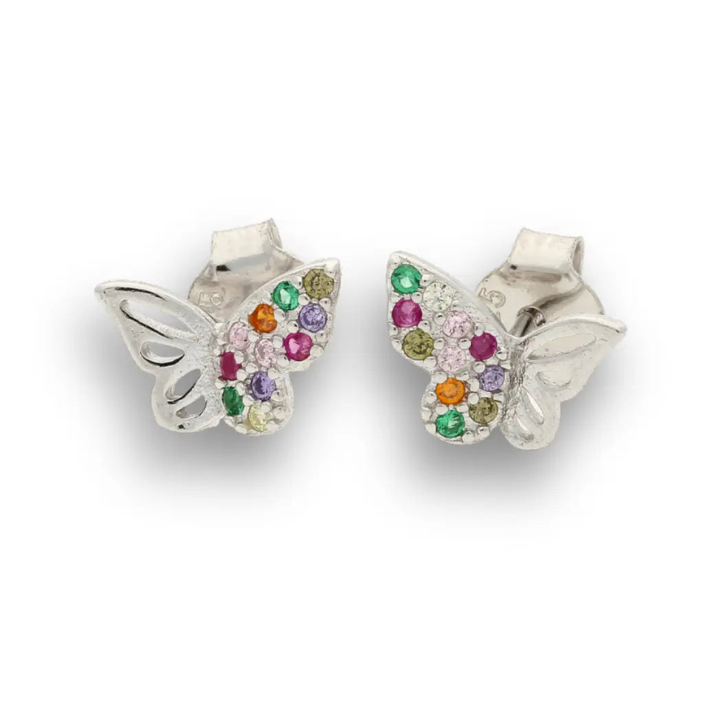 Get your Sterling Silver Butterfly Earrings Multi-Colour CZ Gemstones online now or in store at Forever Gems in Franschhoek, South Africa