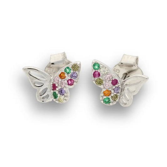 Get your Sterling Silver Butterfly Earrings Multi-Colour CZ Gemstones online now or in store at Forever Gems in Franschhoek, South Africa