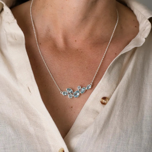 Azure Grace – Heirloom Blue Topaz Sterling Silver Necklace