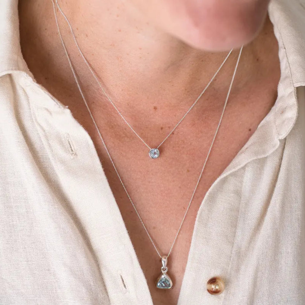 Get your Opulent Sterling Silver Blue Topaz Slider Statement Necklace online now or in store at Forever Gems in Franschhoek, South Africa