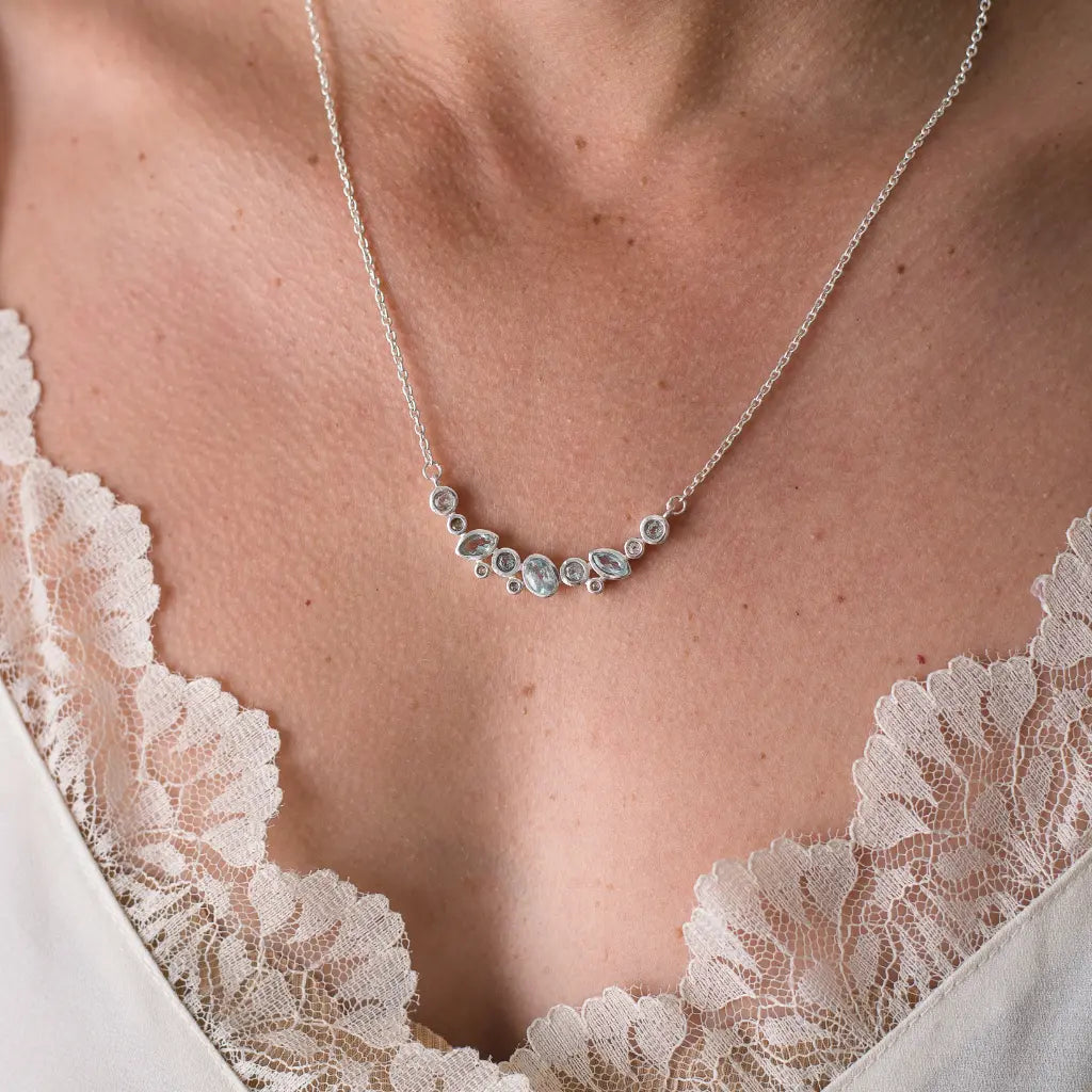 Get your Ethereal Cascade – Heirloom Blue Topaz Sterling Silver Necklace online now or in store at Forever Gems in Franschhoek, South Africa