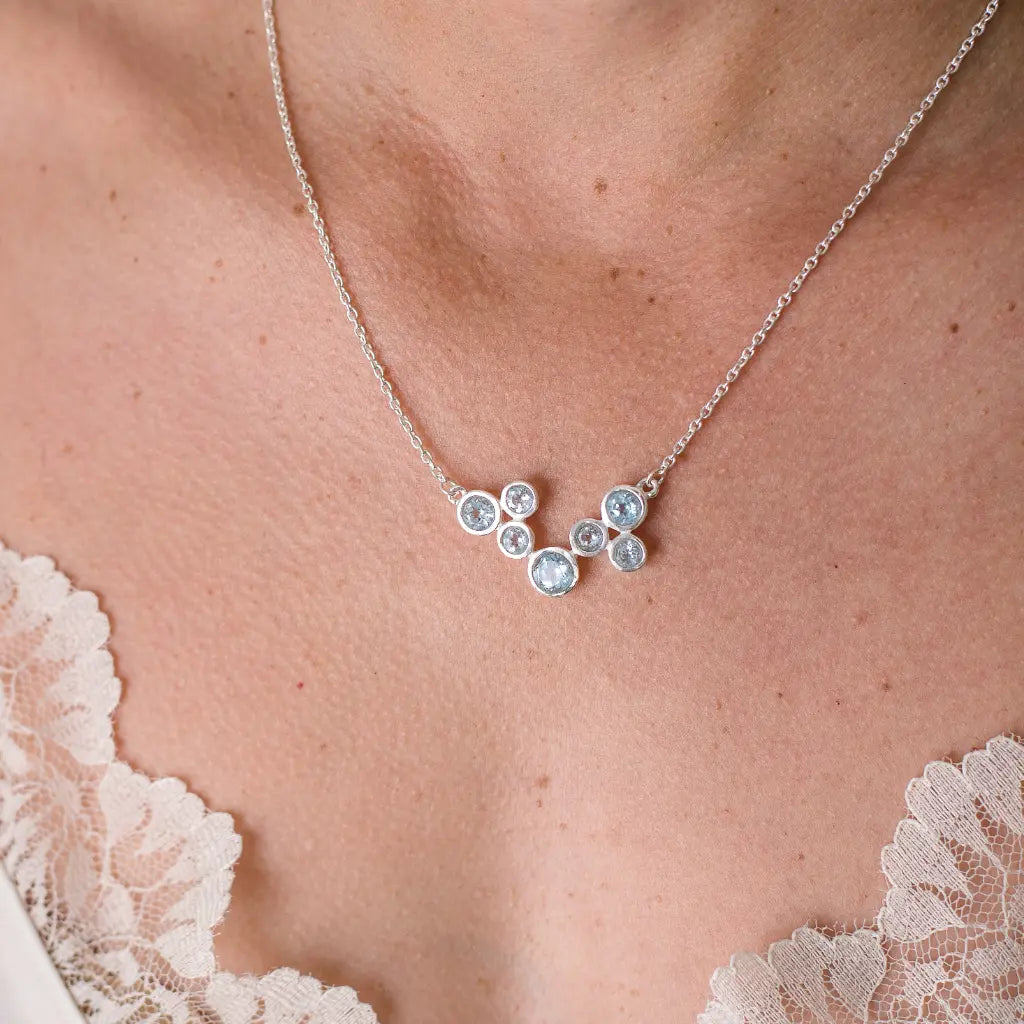 Get your Celestial Poise – Heirloom Blue Topaz Sterling Silver Necklace online now or in store at Forever Gems in Franschhoek, South Africa