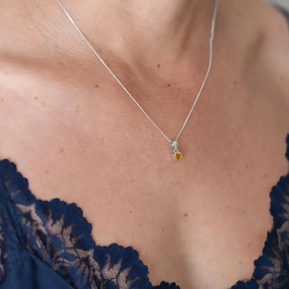Get your Sterling Silver Citrine Solitaire Necklace online now or in store at Forever Gems in Franschhoek, South Africa