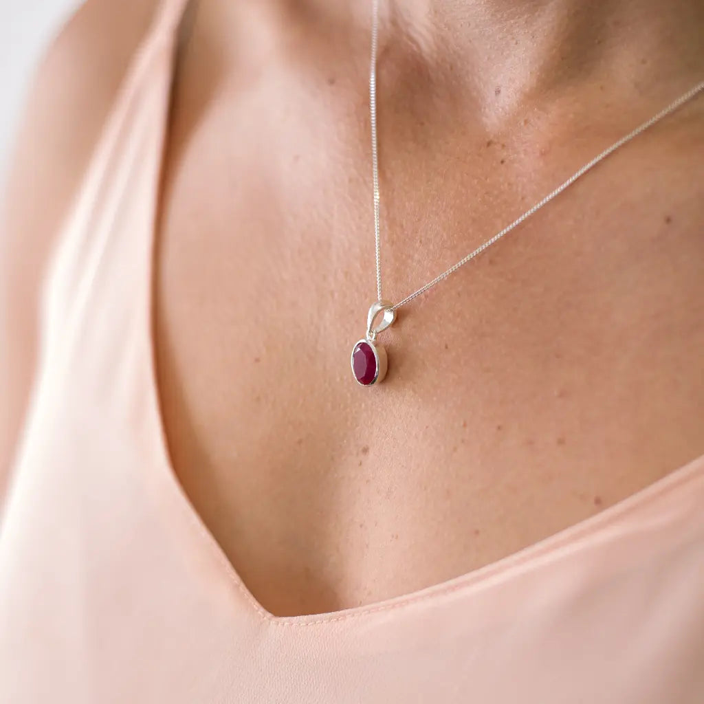 Get your Sterling Silver Ruby Glow Necklace of Passion online now or in store at Forever Gems in Franschhoek, South Africa
