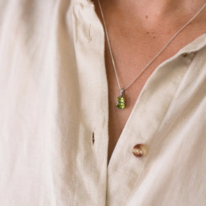 Get your Peridot Oval Two-Stone Necklace Silver online now or in store at Forever Gems in Franschhoek, South Africa