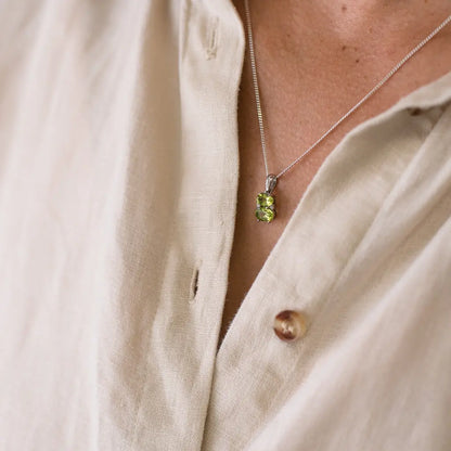 Get your Peridot Oval Two-Stone Necklace Silver online now or in store at Forever Gems in Franschhoek, South Africa