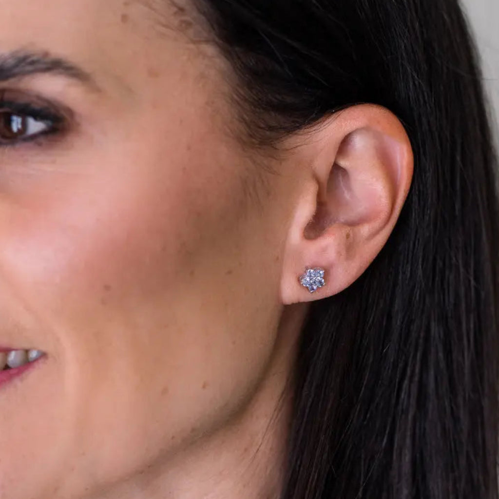 Get your Eternal Blossom: Handcrafted Silver Earrings with Tanzanite Gems online now or in store at Forever Gems in Franschhoek, South Africa