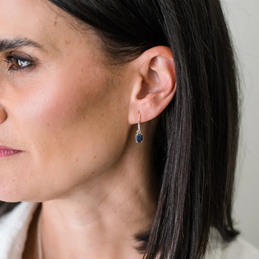 Get your "Wisdom's Blue" Sterling Silver Sapphire Drop Earrings - September Birthstone online now or in store at Forever Gems in Franschhoek, South Africa