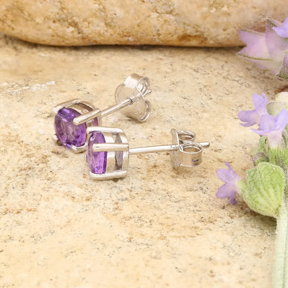 Get your Sterling Silver 4mm Amethyst Stud Earrings online now or in store at Forever Gems in Franschhoek, South Africa