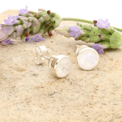 Get your Sterling Silver Rainbow Moonstone Stud Earrings online now or in store at Forever Gems in Franschhoek, South Africa