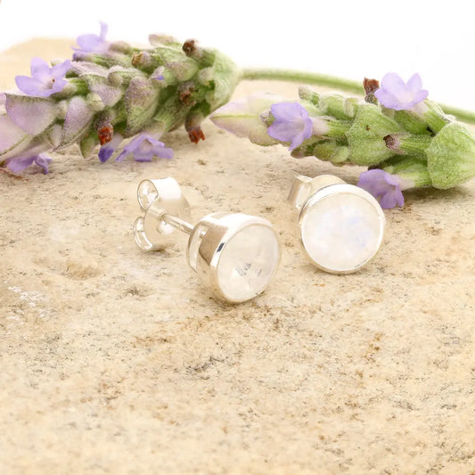 Get your Sterling Silver Rainbow Moonstone Stud Earrings online now or in store at Forever Gems in Franschhoek, South Africa
