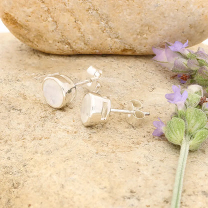 Get your Sterling Silver Rainbow Moonstone Stud Earrings online now or in store at Forever Gems in Franschhoek, South Africa
