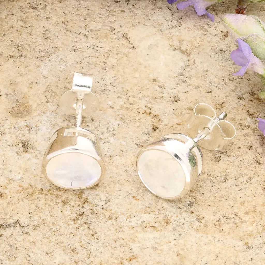 Get your Sterling Silver Rainbow Moonstone Stud Earrings online now or in store at Forever Gems in Franschhoek, South Africa