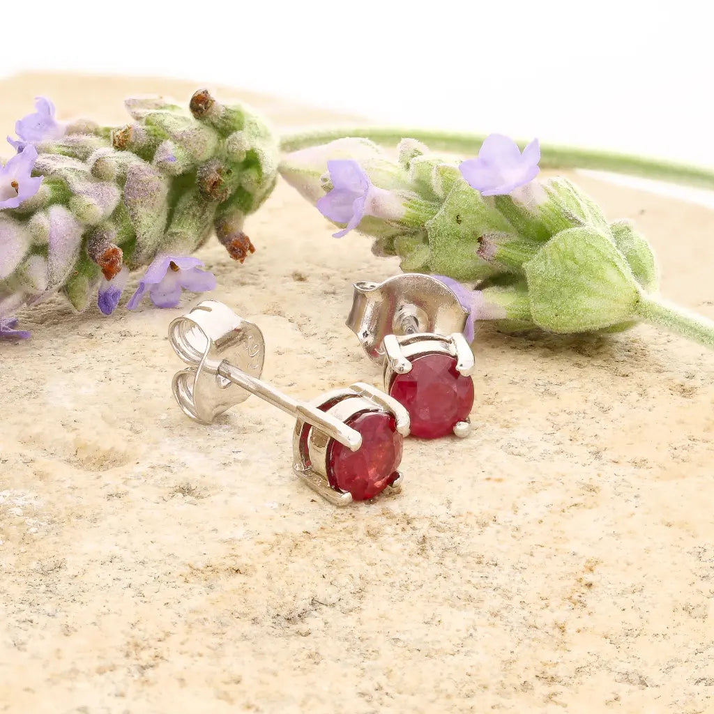 Get your Sterling Silver Natural Ruby Stud Earrings online now or in store at Forever Gems in Franschhoek, South Africa