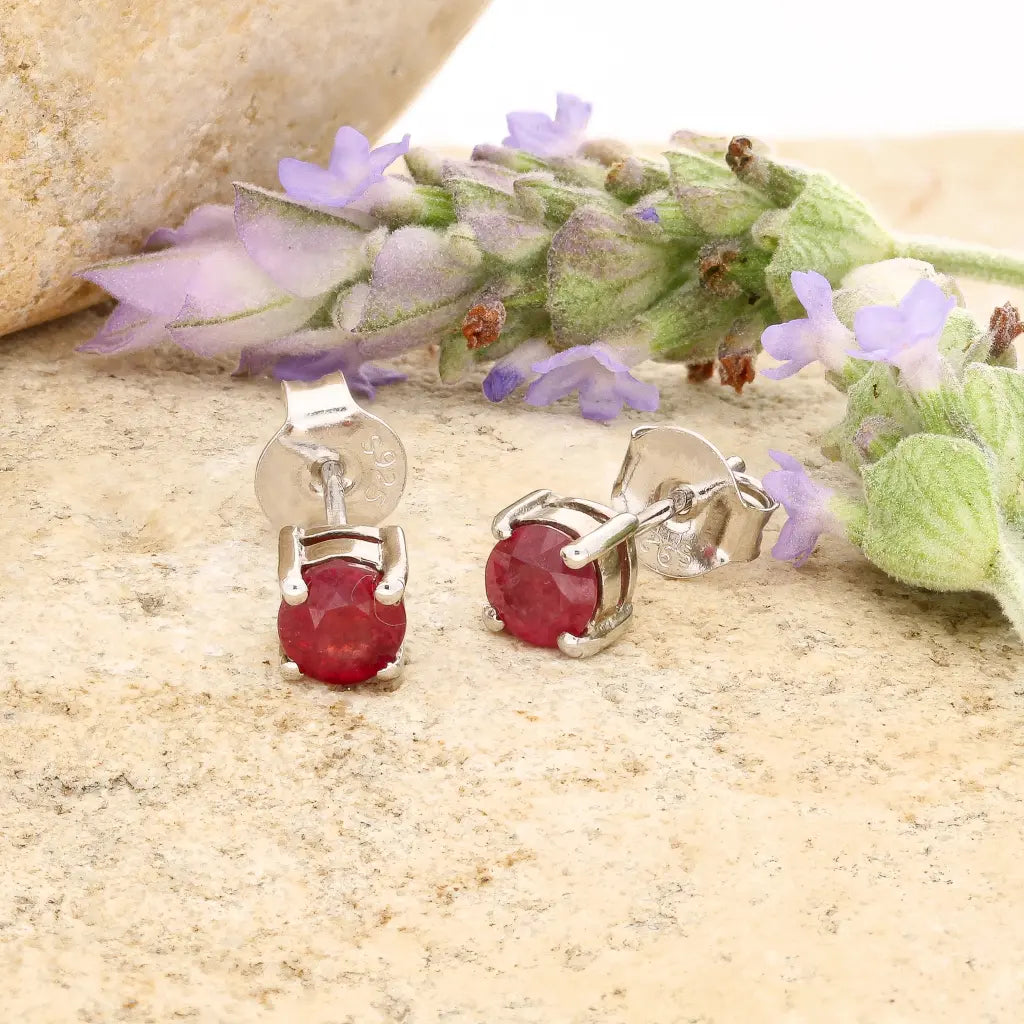 Get your Sterling Silver Natural Ruby Stud Earrings online now or in store at Forever Gems in Franschhoek, South Africa