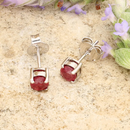 Get your Sterling Silver Natural Ruby Stud Earrings online now or in store at Forever Gems in Franschhoek, South Africa