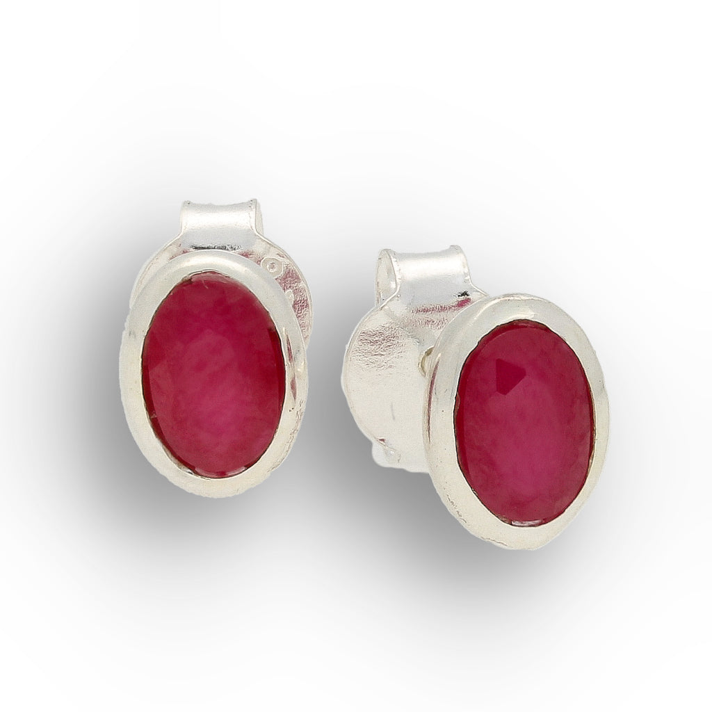 Get your Sterling Silver Oval Ruby Tube Stud Earrings online now or in store at Forever Gems in Franschhoek, South Africa