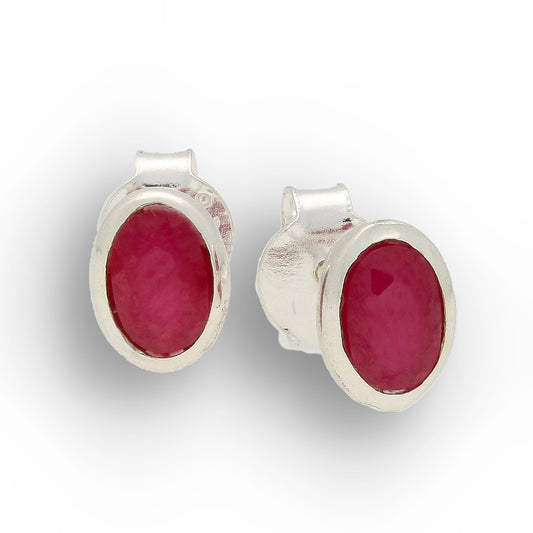 Get your Sterling Silver Oval Ruby Tube Stud Earrings online now or in store at Forever Gems in Franschhoek, South Africa