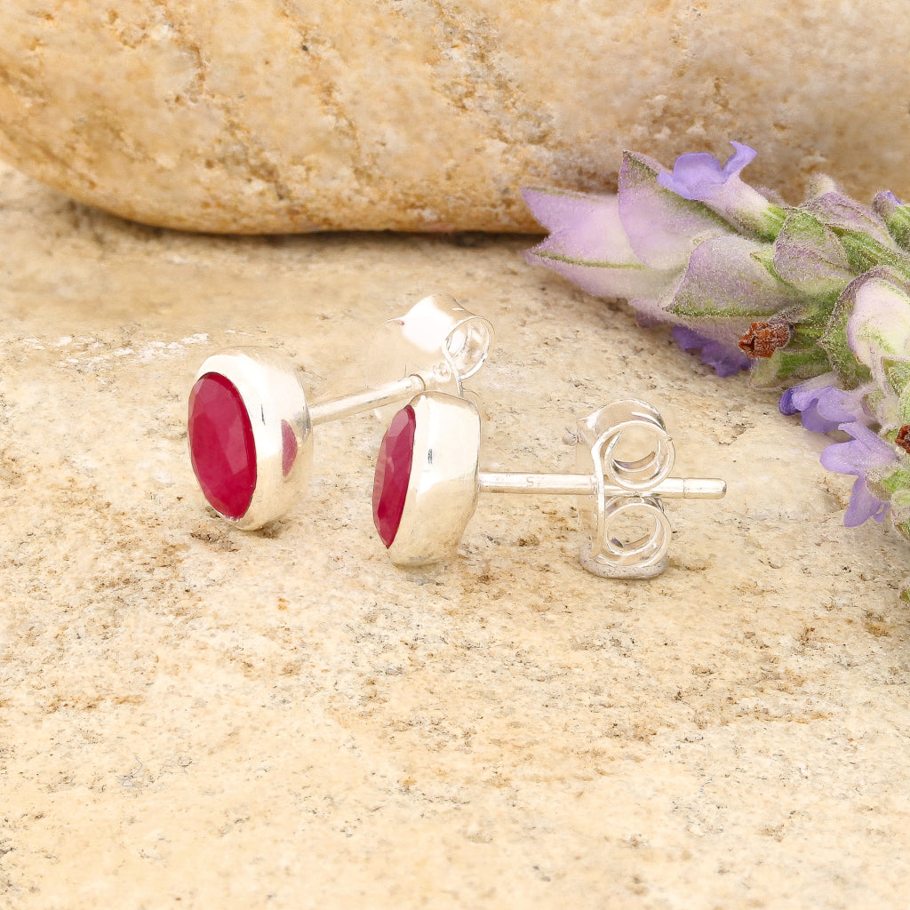 Get your Sterling Silver Oval Ruby Tube Stud Earrings online now or in store at Forever Gems in Franschhoek, South Africa