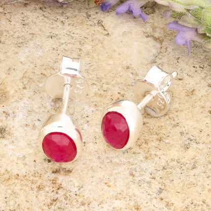 Get your Sterling Silver Oval Ruby Tube Stud Earrings online now or in store at Forever Gems in Franschhoek, South Africa