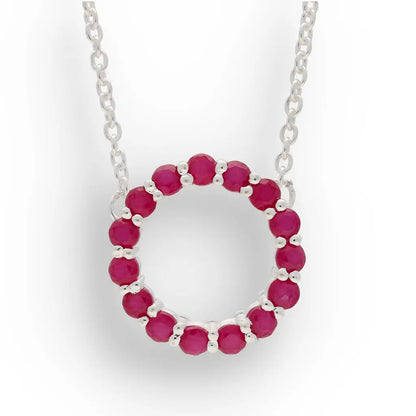 Get your Sterling Silver Ruby Circle Necklace of Love online now or in store at Forever Gems in Franschhoek, South Africa