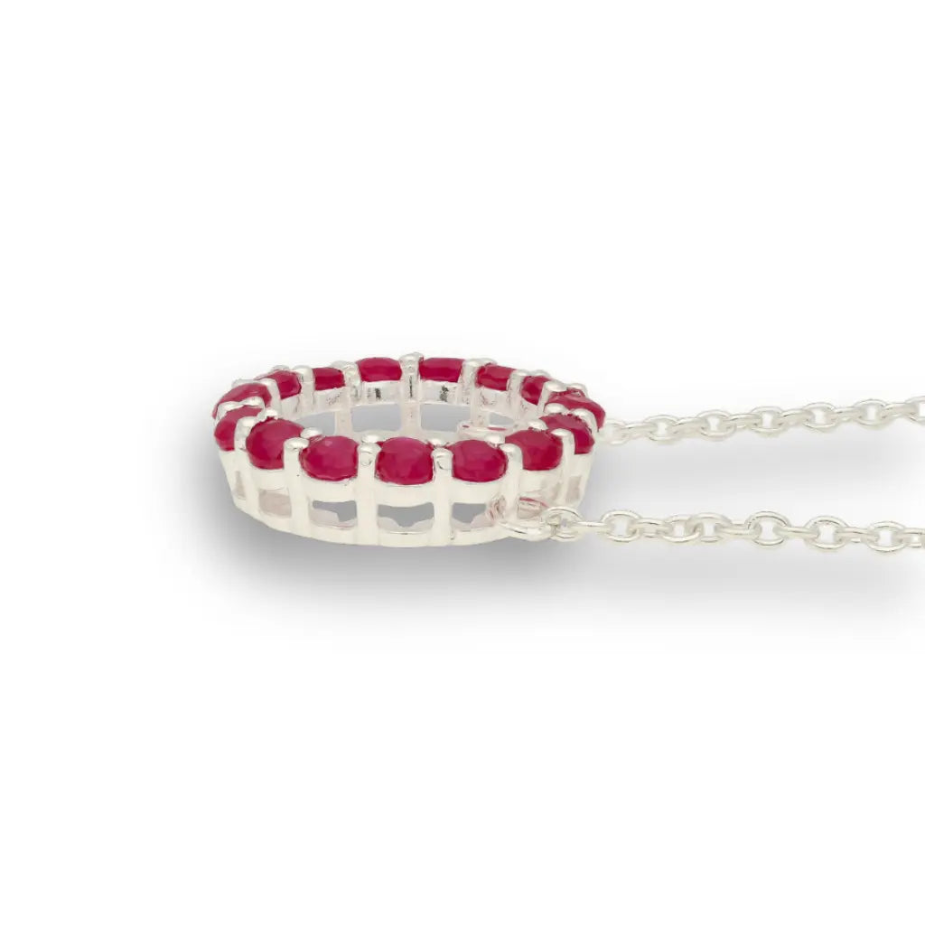 Get your Sterling Silver Ruby Circle Necklace of Love online now or in store at Forever Gems in Franschhoek, South Africa
