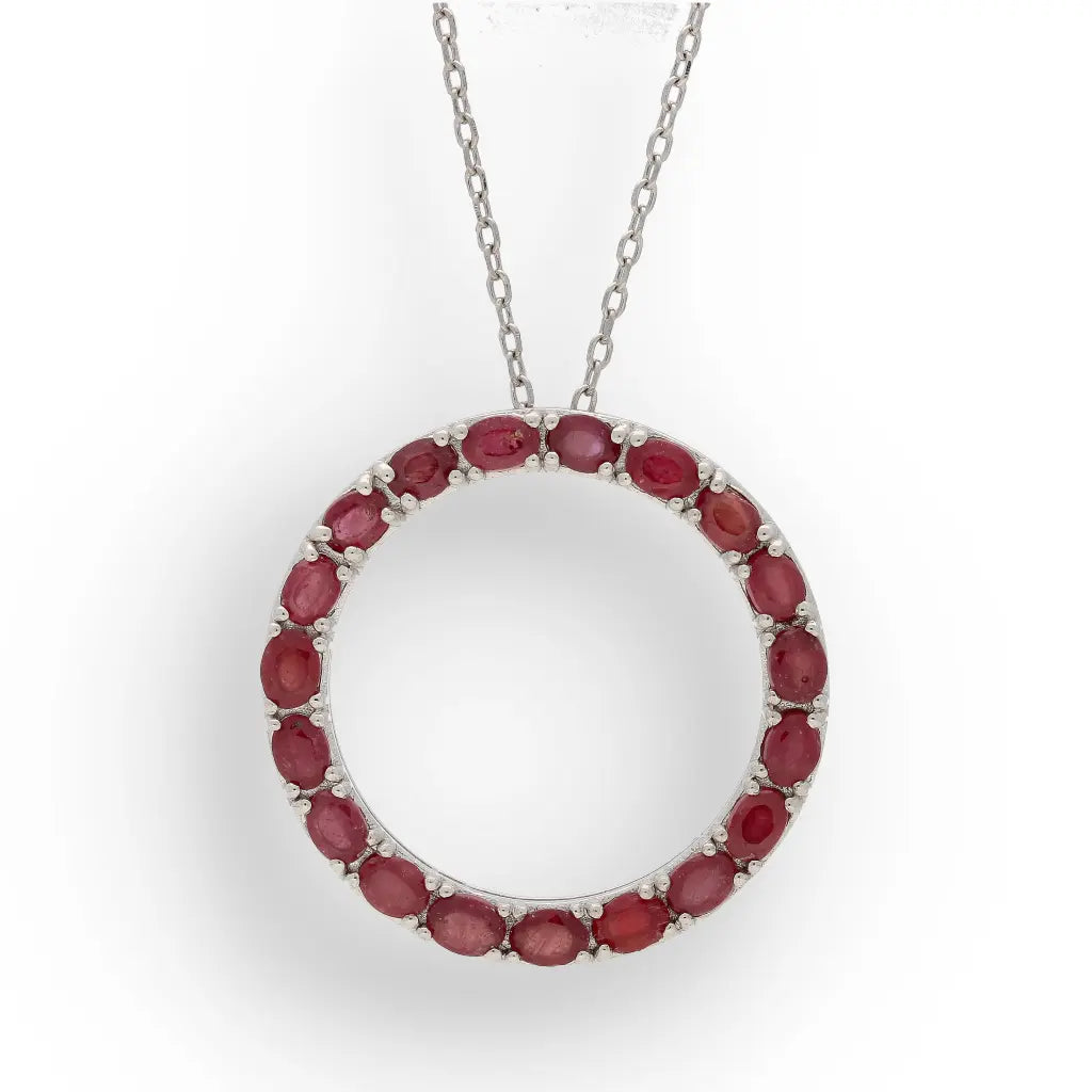 Get your Sterling Silver Ruby Eternity Circle Necklace online now or in store at Forever Gems in Franschhoek, South Africa