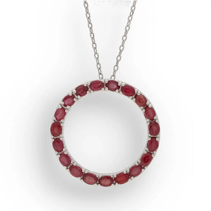 Get your Sterling Silver Ruby Eternity Circle Necklace online now or in store at Forever Gems in Franschhoek, South Africa