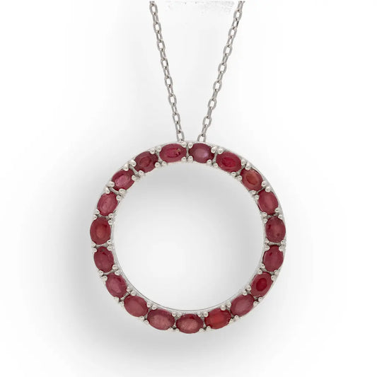 Get your Sterling Silver Ruby Eternity Circle Necklace online now or in store at Forever Gems in Franschhoek, South Africa