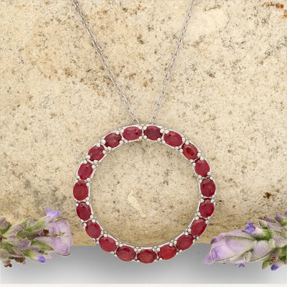 Get your Sterling Silver Ruby Eternity Circle Necklace online now or in store at Forever Gems in Franschhoek, South Africa