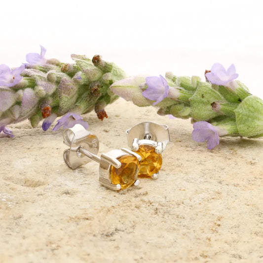 Get your Sterling Silver Round Citrine Stud Earrings online now or in store at Forever Gems in Franschhoek, South Africa