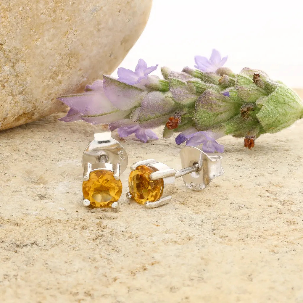 Get your Sterling Silver Round Citrine Stud Earrings online now or in store at Forever Gems in Franschhoek, South Africa