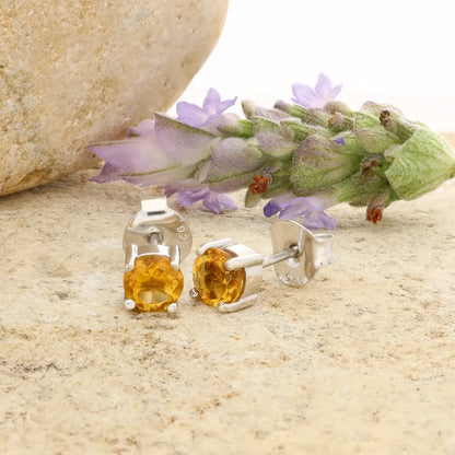 Get your Sterling Silver Round Citrine Stud Earrings online now or in store at Forever Gems in Franschhoek, South Africa