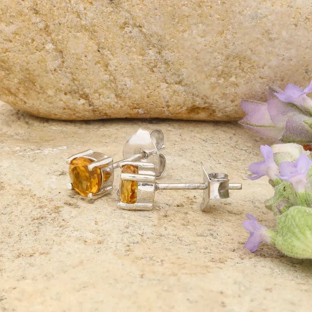 Get your Sterling Silver Round Citrine Stud Earrings online now or in store at Forever Gems in Franschhoek, South Africa