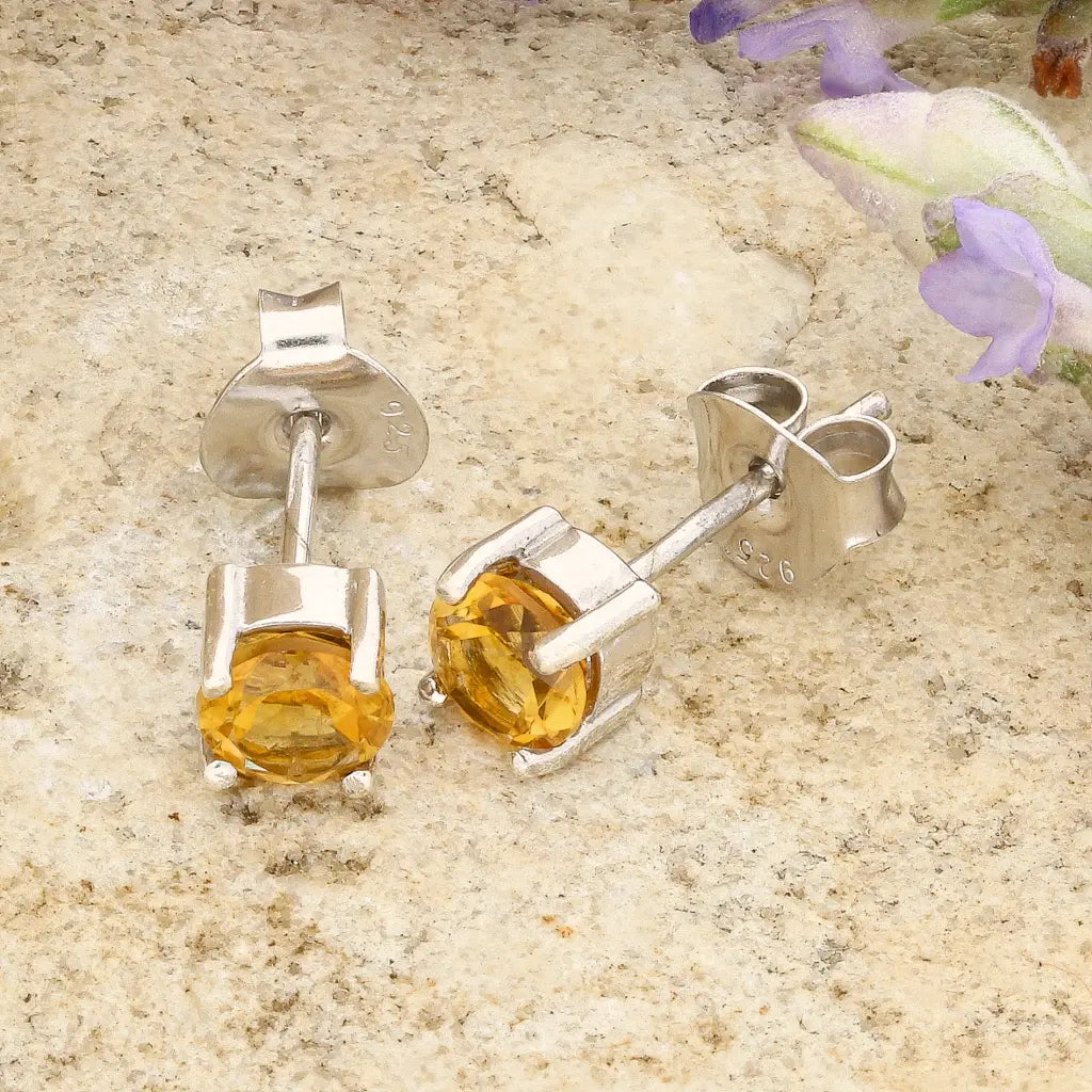 Get your Sterling Silver Round Citrine Stud Earrings online now or in store at Forever Gems in Franschhoek, South Africa