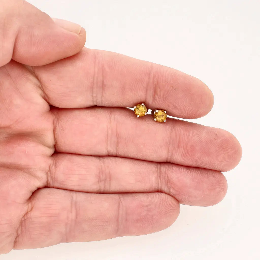 Get your Sterling Silver Round Citrine Stud Earrings online now or in store at Forever Gems in Franschhoek, South Africa