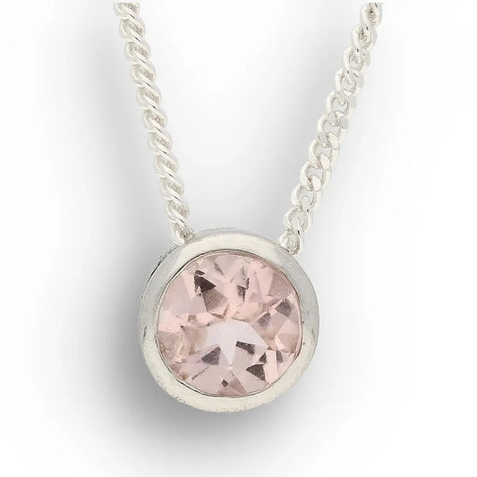 Blush Glow Natural Pink Tourmaline Tube Set Slider Necklace