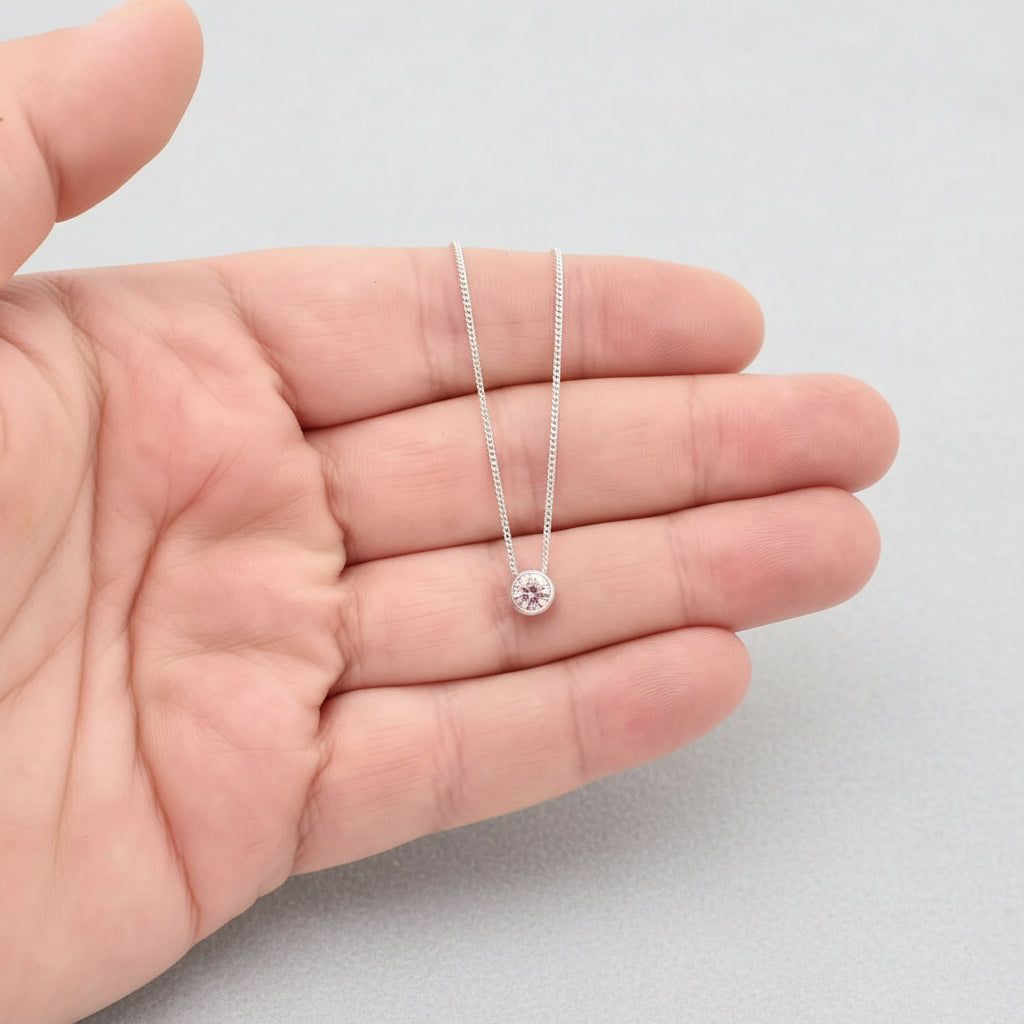 Blush Glow Natural Pink Tourmaline Tube Set Slider Necklace