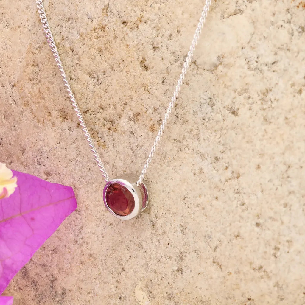 Rosy Dawn Natural Pink Tourmaline Tube Set Slider Necklace