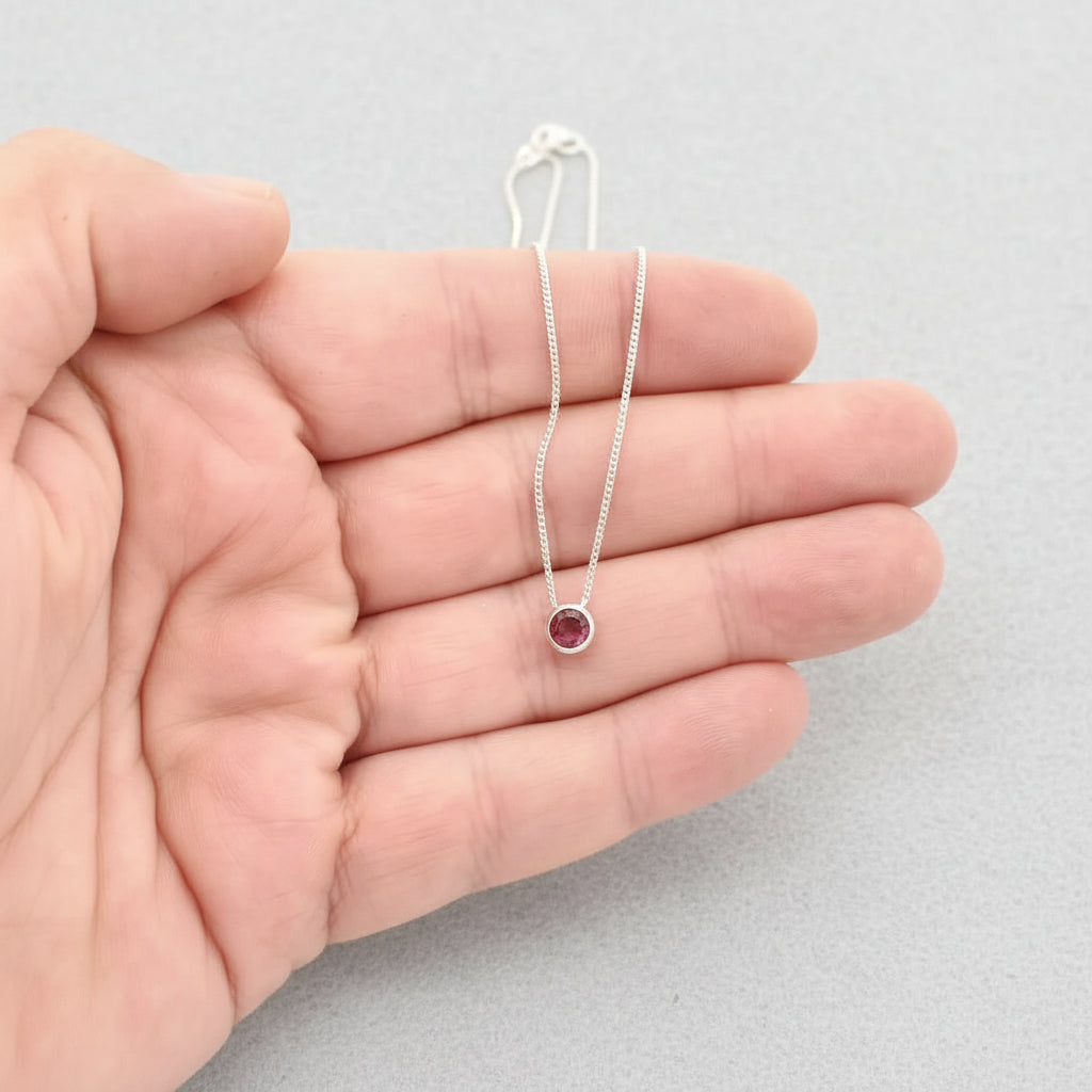 Rosy Dawn Natural Pink Tourmaline Tube Set Slider Necklace